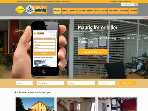 Site immobilier Maurig Immobilier